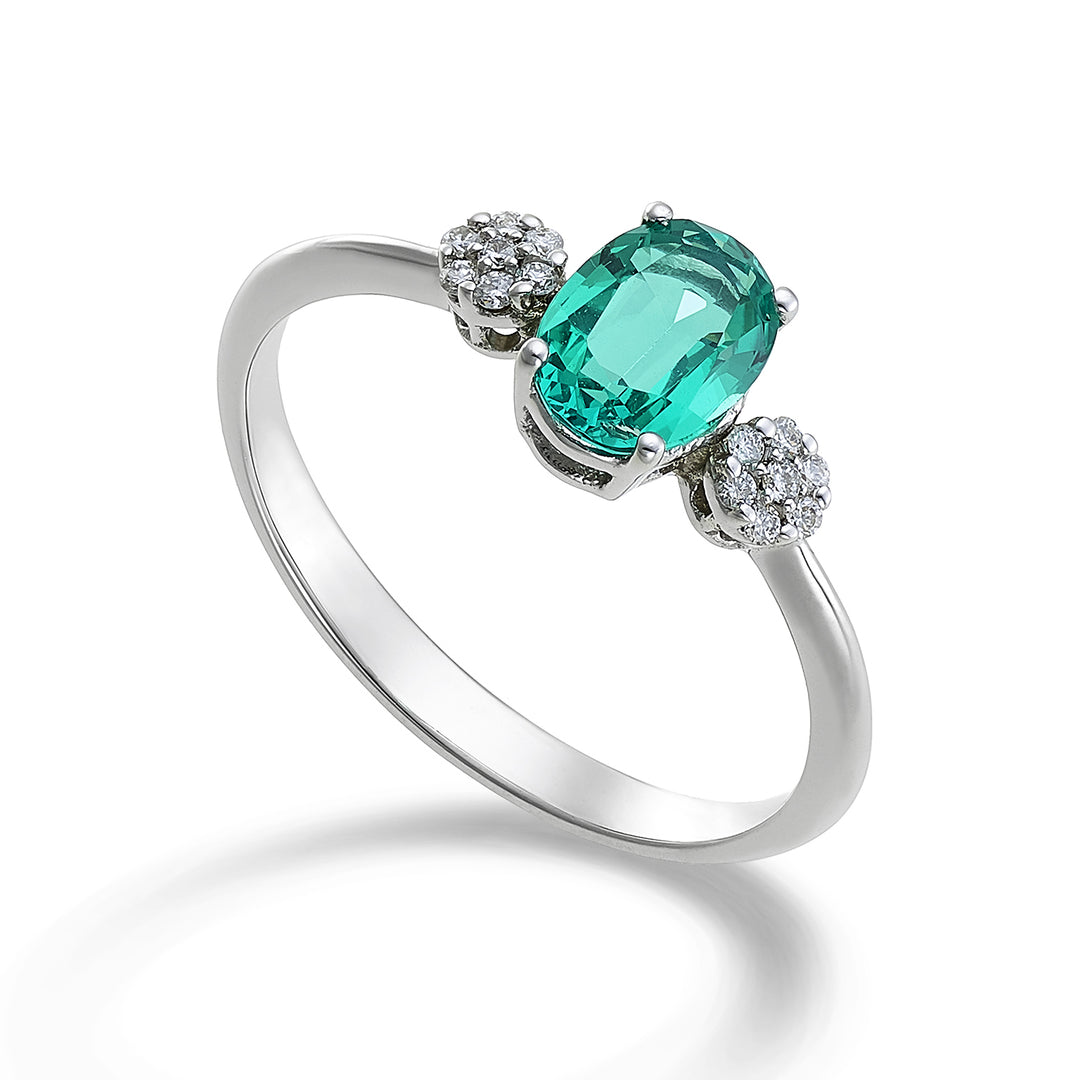 Mikiko an 18k emerald n. oval 7x5 ct.0,69 diam. ct. 0,08 MA5058O4SMN069