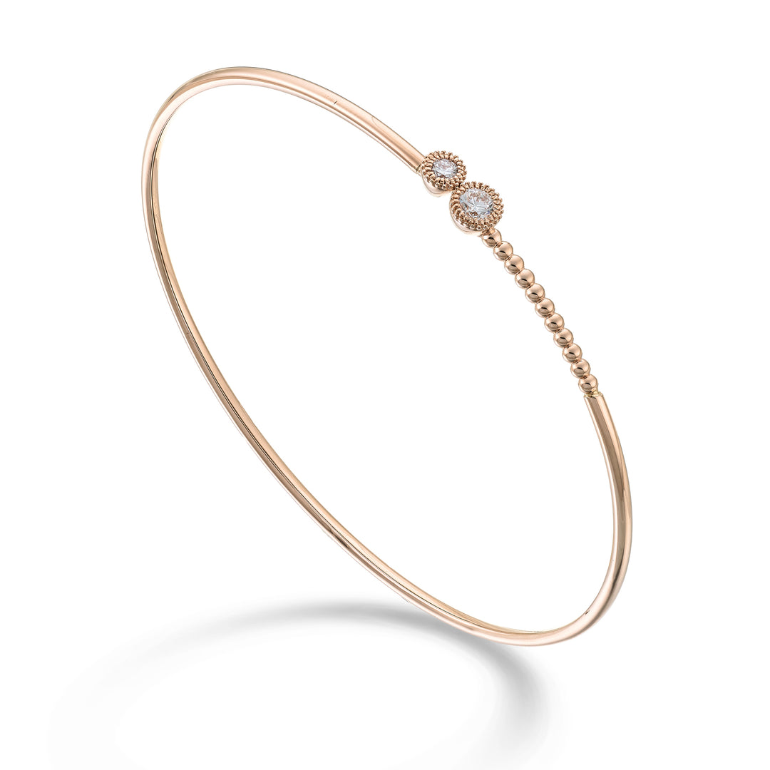 Golay br 18kt bangle 2 settings 0.30 ct rose gold GBSC058DIO3