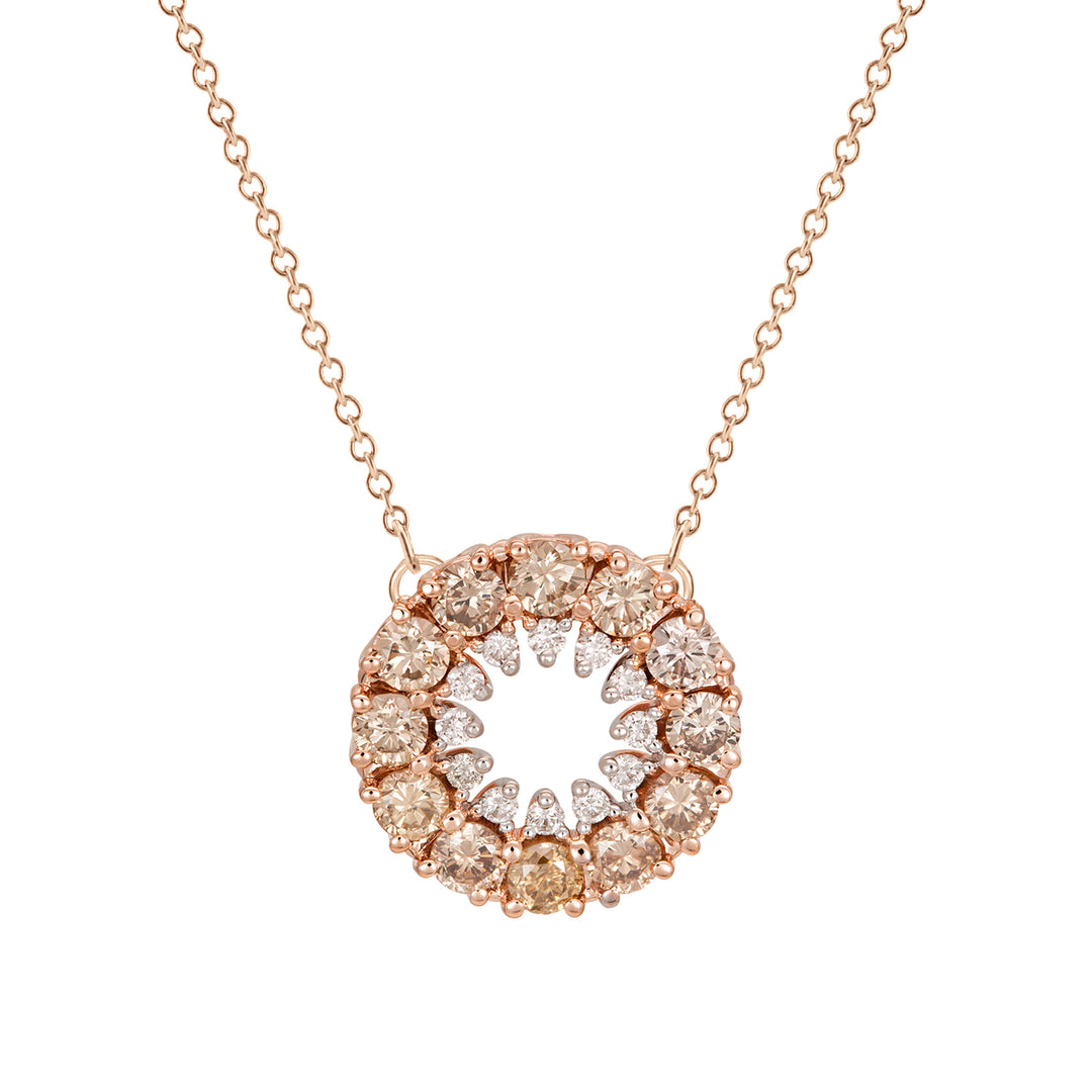 Golay circle pendant with brown diamonds and cont. diamonds PDG016BWDI-18059110026