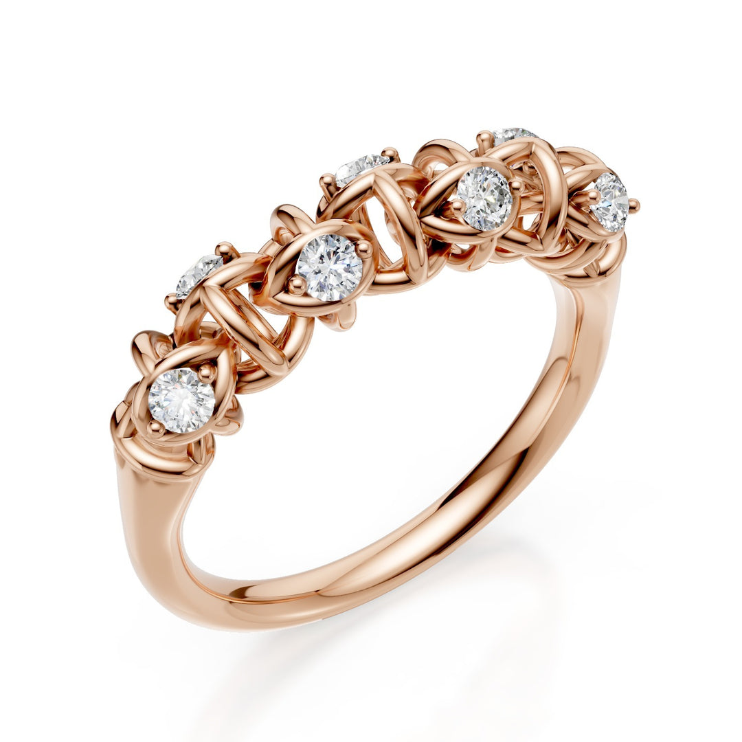 Golay riviere ring zacht mesh diamanten rosé goud ARD540D003R-24345110098