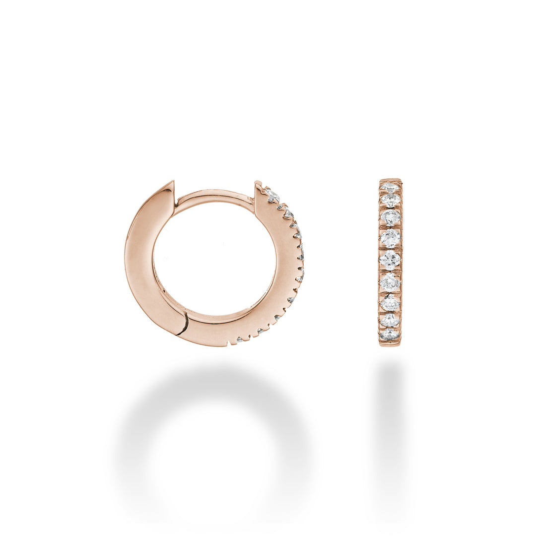Mikiko ou 18k ct.0.18 tamanho 2 ouro rosa diam. leste. 12mm MO5078O3BR018-2