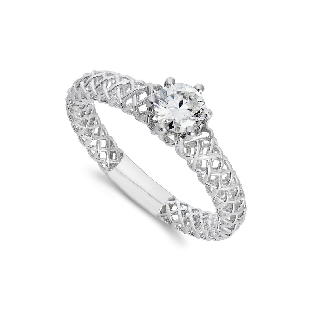 Golay anello solitario a rete con diamante ct. 0,50 ARS001DI50-23018110098