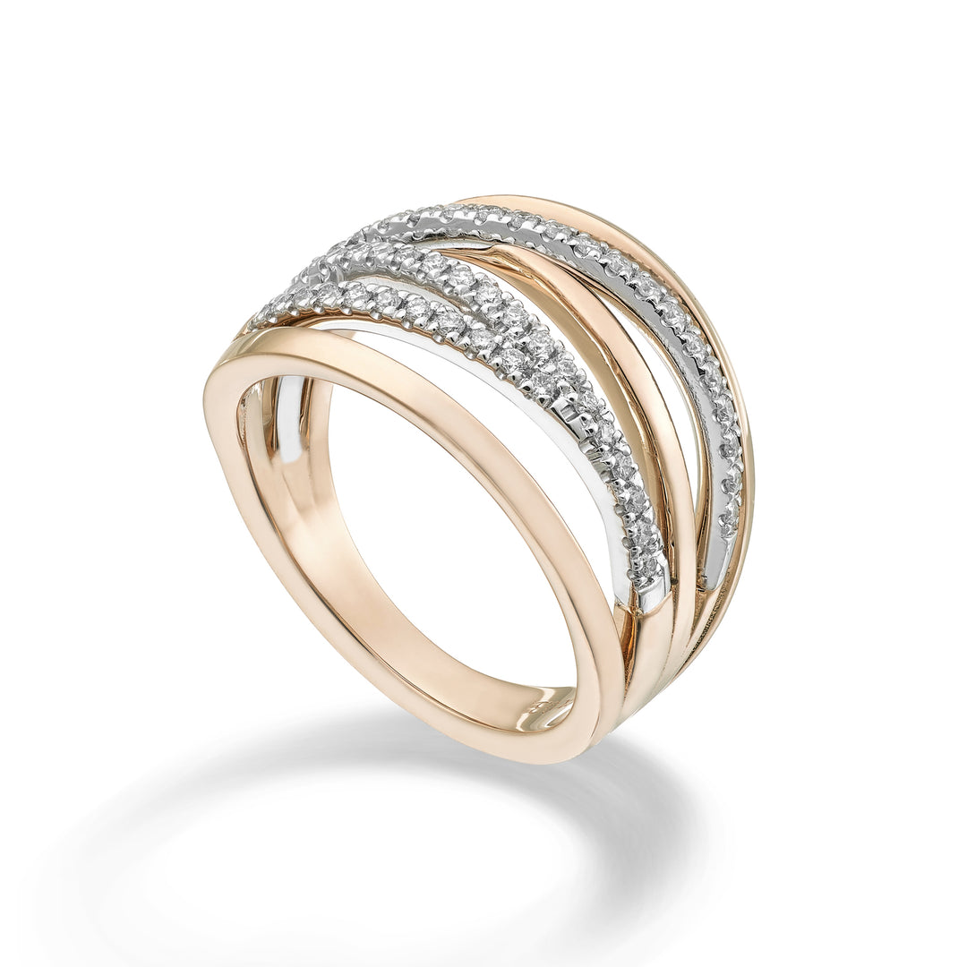Golay diamanten ring met zes verzonken en gladde rijen AMF7953DBR-25353110016