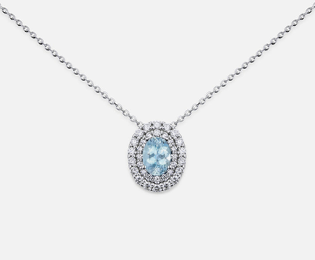 Mikiko cl 18k acquamarina ovale 6x4 ct.0,30 dia ct.0,33 MD5061O4AM