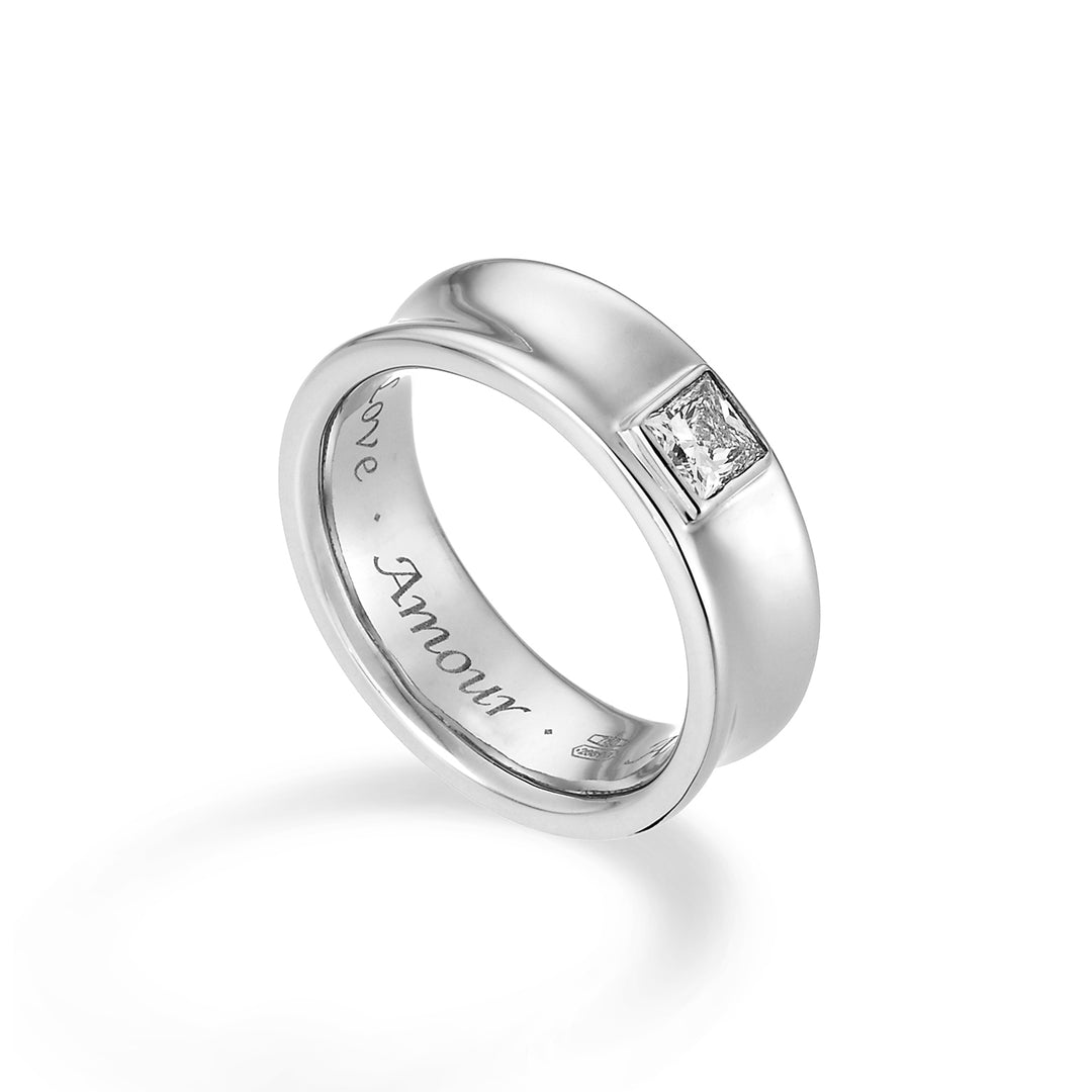 Golay et 18k bredt bryllupsbånd med prinsesse 0,28 ct GAFEDE08DIO4.028