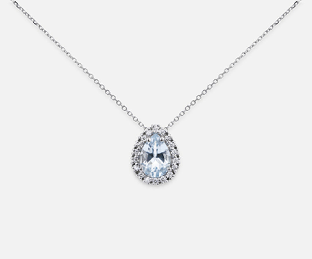 Mikiko cl 18k picătură acvamarin 7x5 ct.0.50 dia ct.0.09 MD5058O4AM