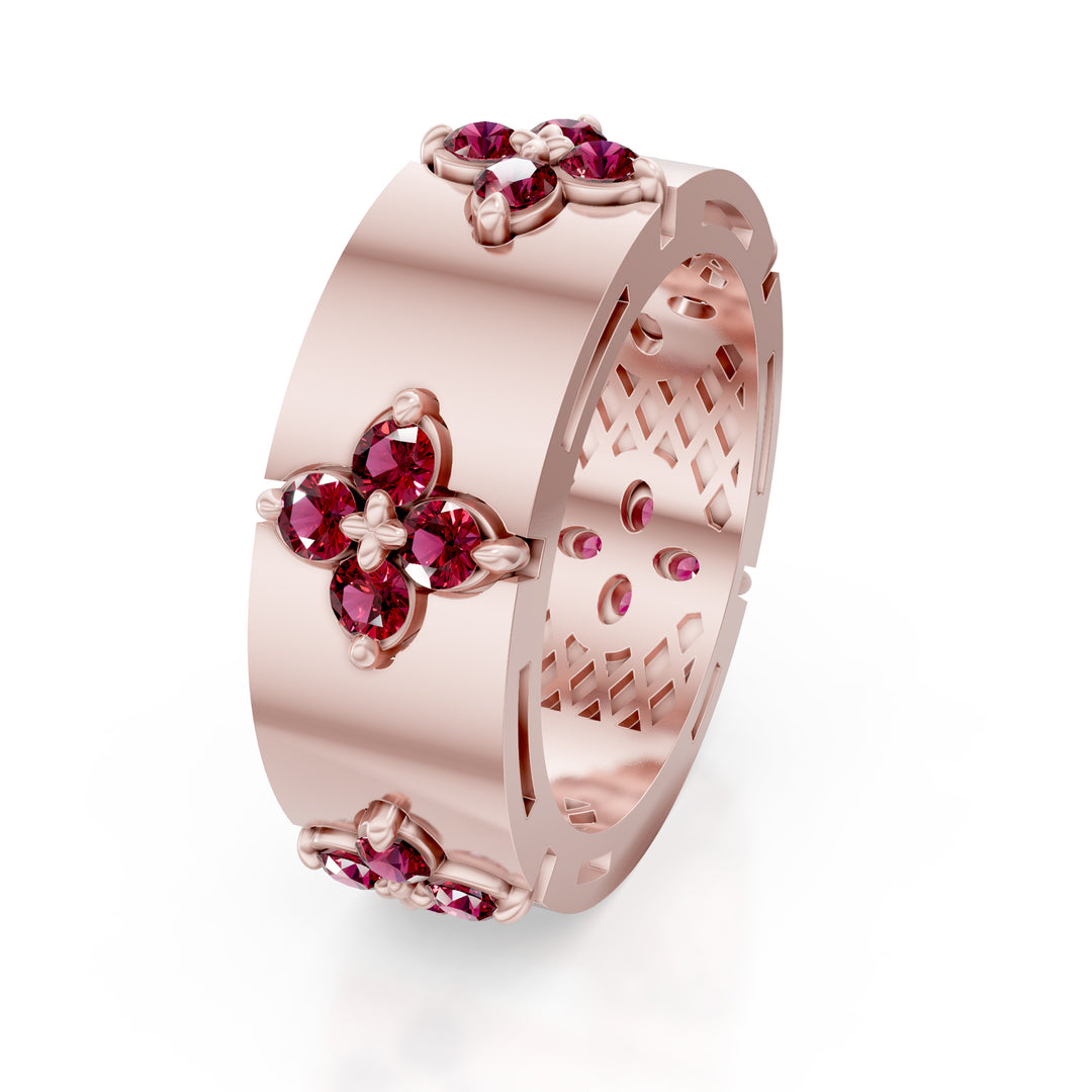 Golay simpel pink satin rubiner band ring AFFI01RUSR