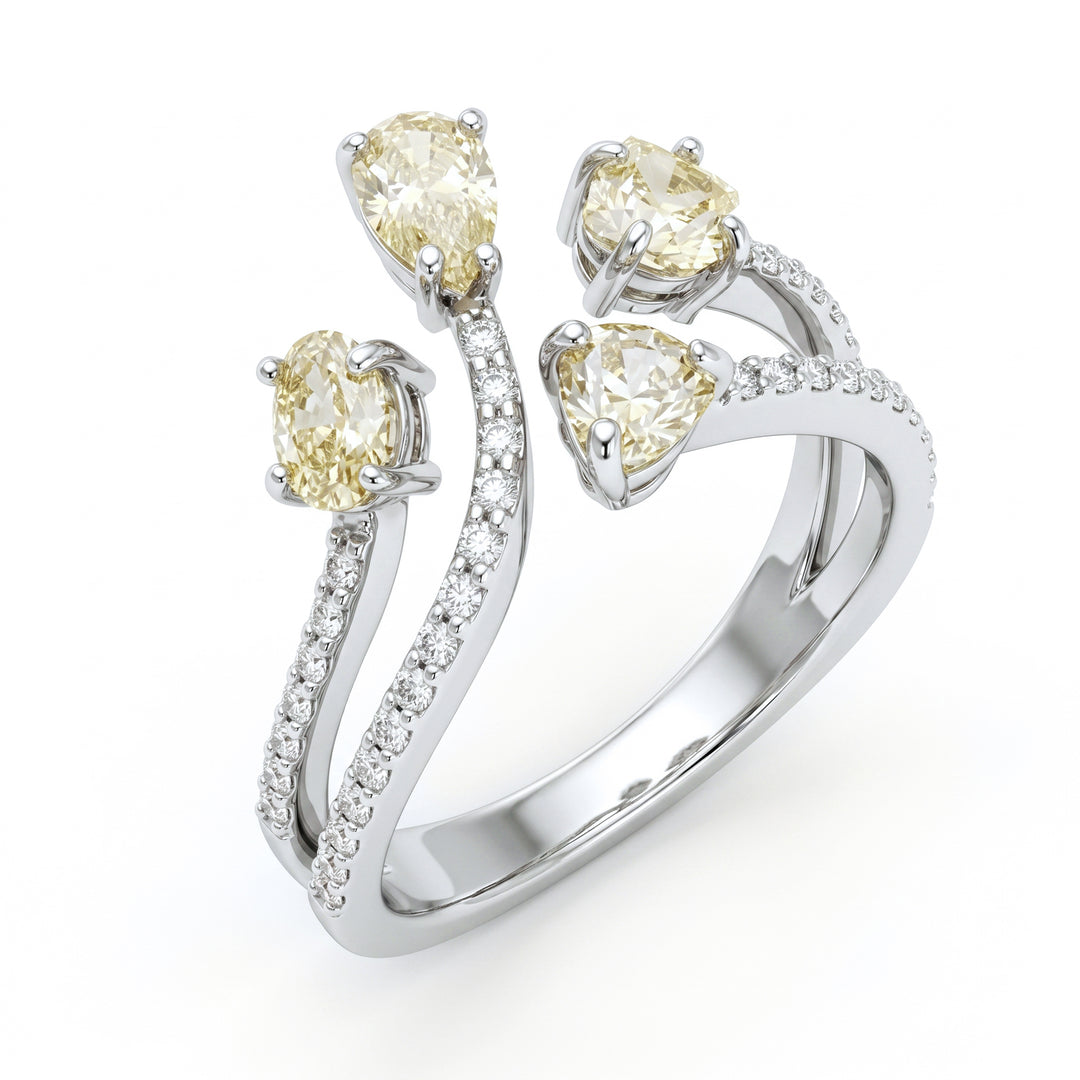 Golay anello diamanti fancy forma diamanti sul gambo AMP859DFYB-26103110160