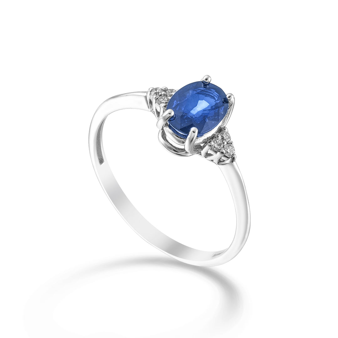 Mikiko a 9k safír n. 7x5 oválné a boční diamanty MA5210R4ZFN080