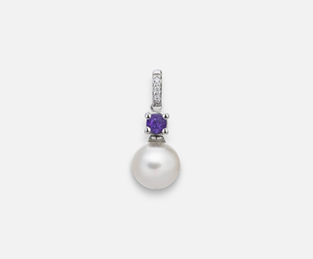 Nihama pe 18k fw 6,5/7 pyöreä ametisti mm2,75 ct. 0,085 dia ct. 0,01 NP0395O4FABI065