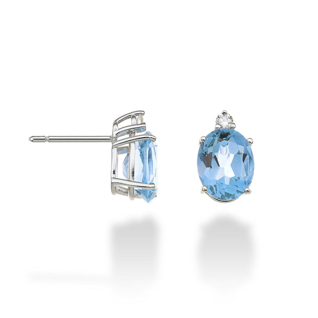 Nihama tai 18k soikea sininen topaasi 7x9 ct.4,20 halk. ct.0,08 NO5080O4TPAZ
