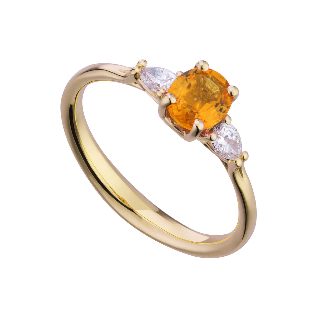 Anillo Golay ovalado con zafiro amarillo 6x5 y diamantes goc lat ACL202DIZY-21033110020