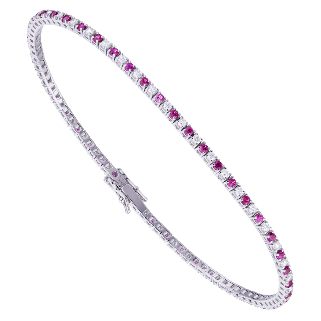 World Diamond Group tennis bracelet cast. string diamonds+rubies ct.1.91 BTF001DIRU2-19343000024