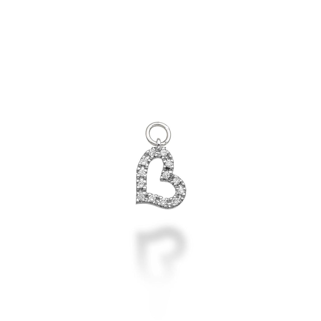World Diamond Group kleiner, breiter Herzanhänger, 18 Karat ct. 0,06 g vs. Weißgold GCH211DIO4