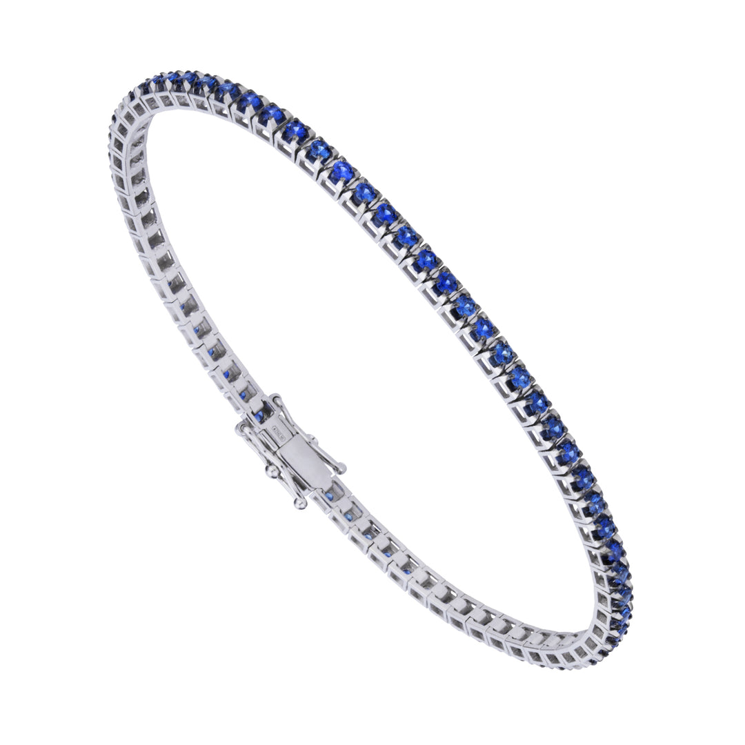 Pulseira de tênis quadrada Golay 3,75 ct com safiras 19cm BTQ060ZB18-190-24134110021