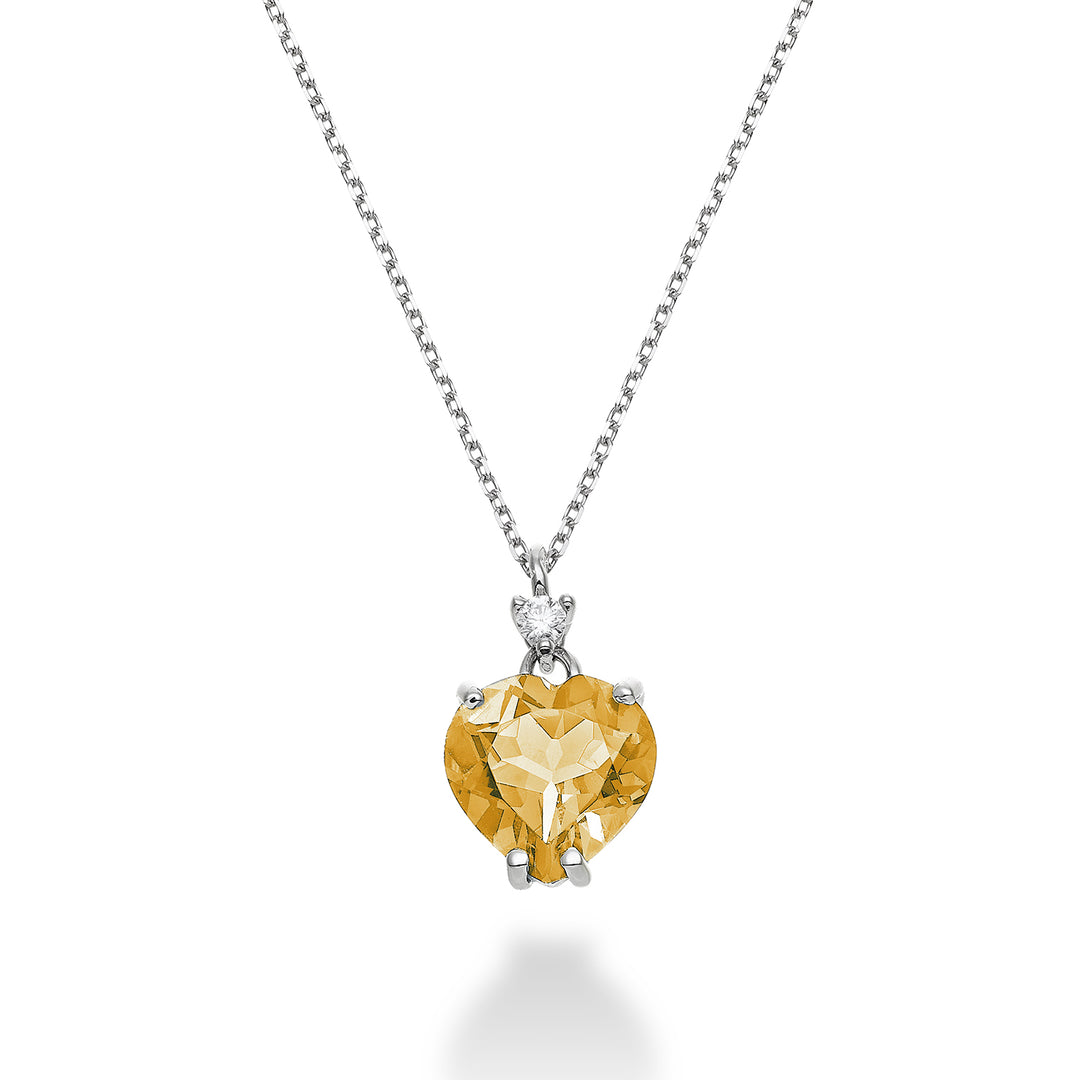 Mikiko cl 18k citrino cuore 8x8 ct.1,45 diam. ct.0,025 MPCL198DICITR88O4