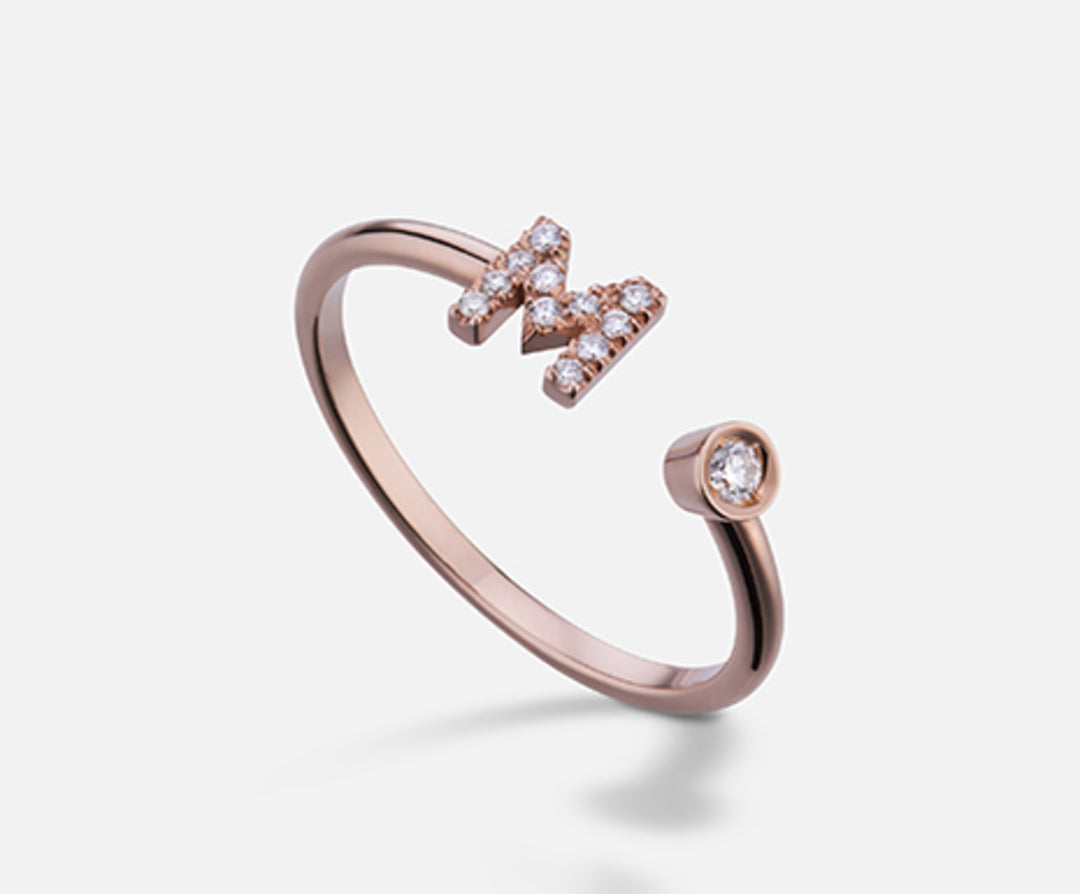 Golay an 9k letter m small rose gold diam. ct.0.09 GAFMD1R3