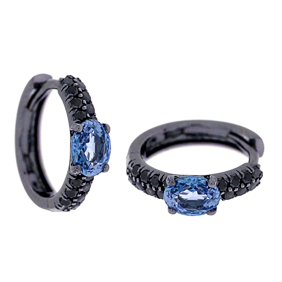 Golay orecchini cerchio zaffiro 6x4 e pave&
