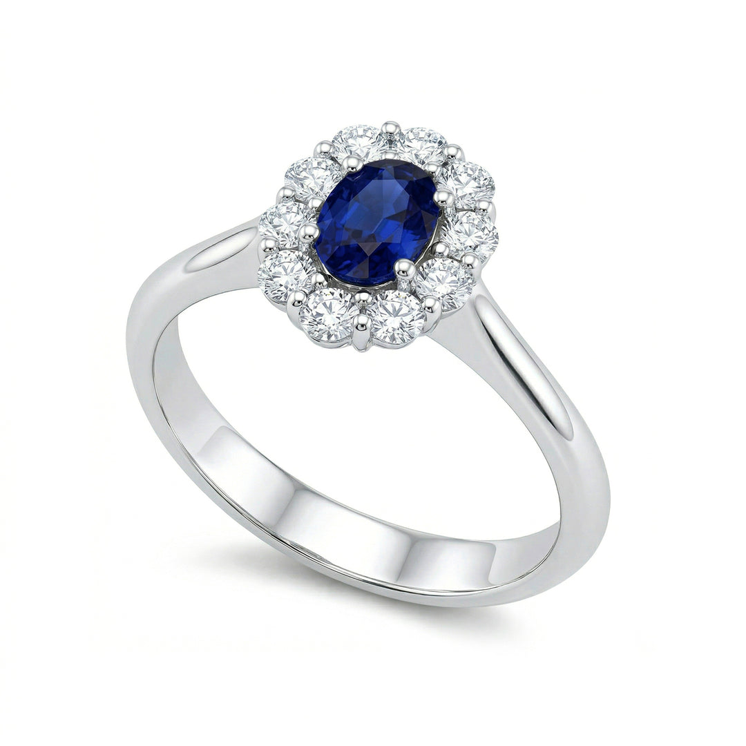 Bague saphir ovale Golay 6x4 et diamants ACL042DIZB-25143110287
