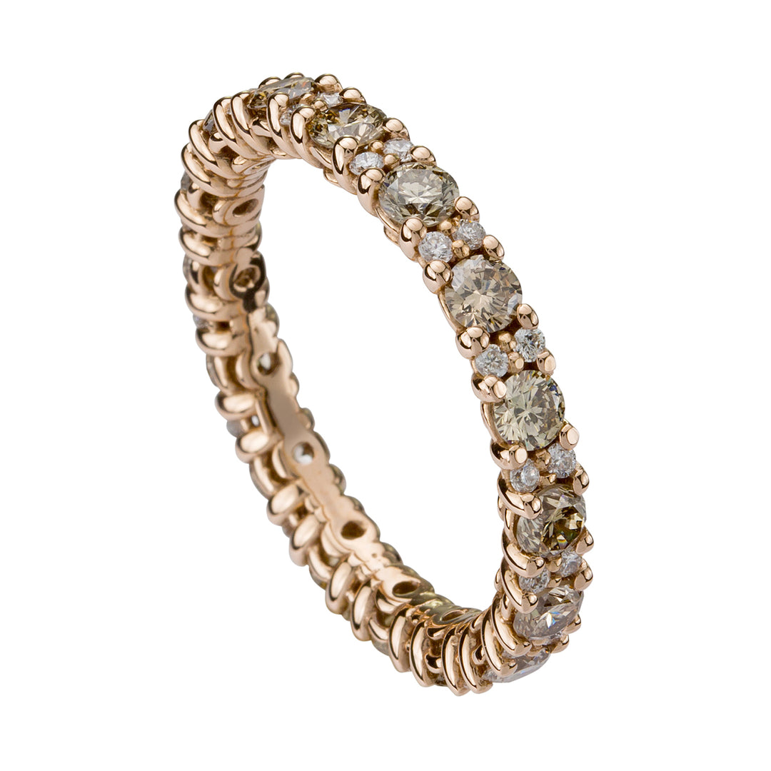 Golay ring with brown and white diamonds AET007100DIBW-18197110104