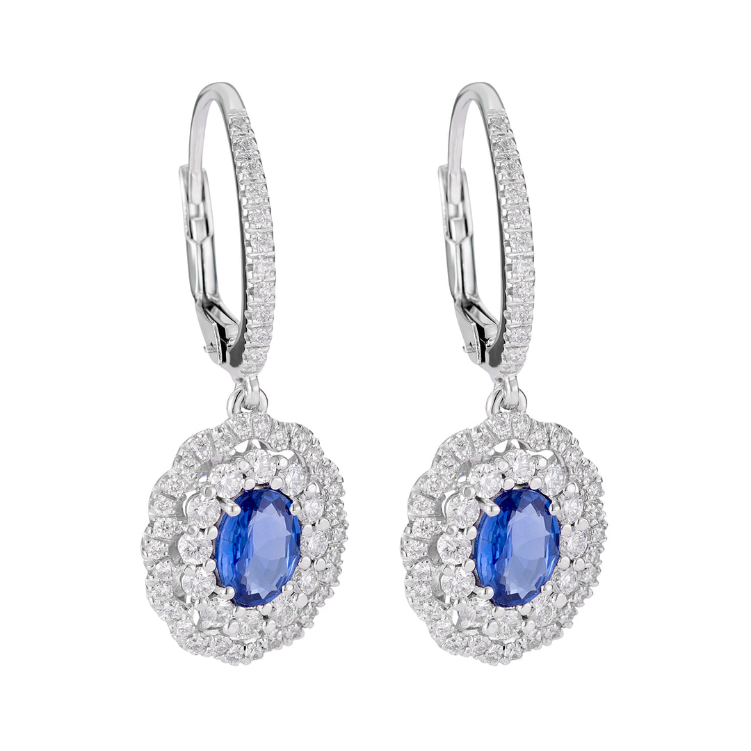 Kolczyki szafirowe owalne Golay 7x5 podwójne. diamenty OCL050DIZB-22158110054