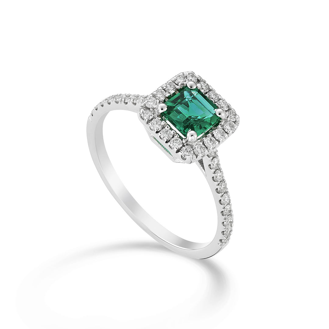 Golay oktagonal smaragdring 5x5 diamantkontur AEC001DISM-22322110012