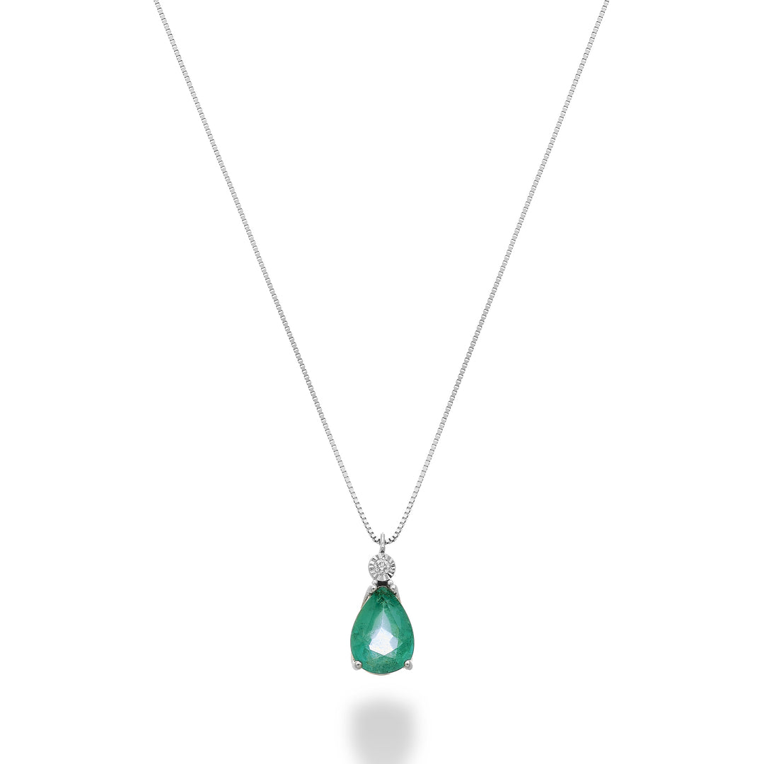 Mikiko cl 9k emerald n. 7x5 σταγόνα με διαμάντι MD5194R4SMN065