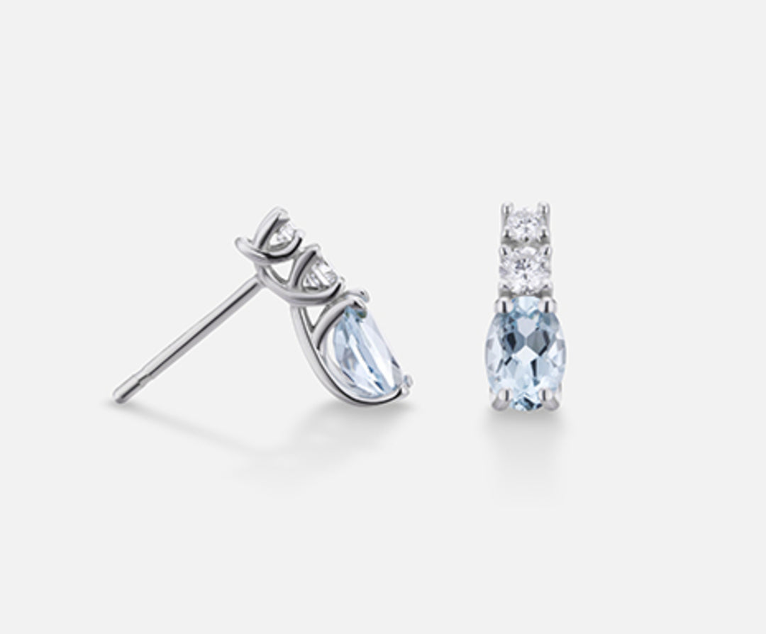 Mikiko ou aigue-marine ovale 18 carats 6x4 ct.0,60 dia ct.0,20 MO5035O4AM