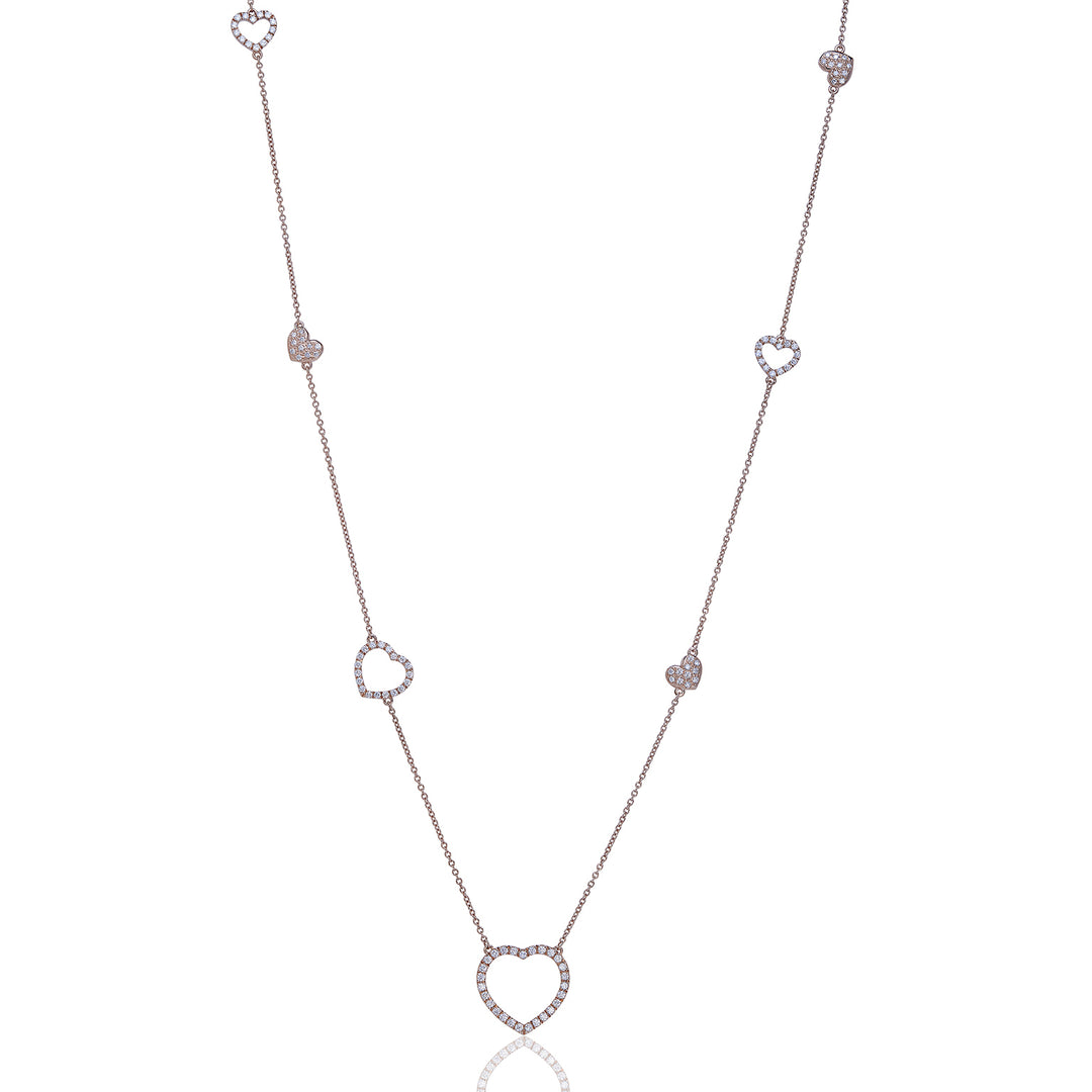 Golay long necklace love me with alternating hearts GFCU007DI-23312110049