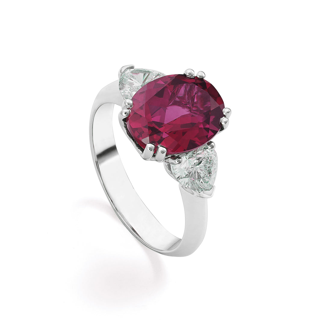 Nihama ένα εργαστήριο 18kt g.d. καρδιά ct.tot 1,00 ruby lab 9x11 ct.4,70 NXDACL098DR750