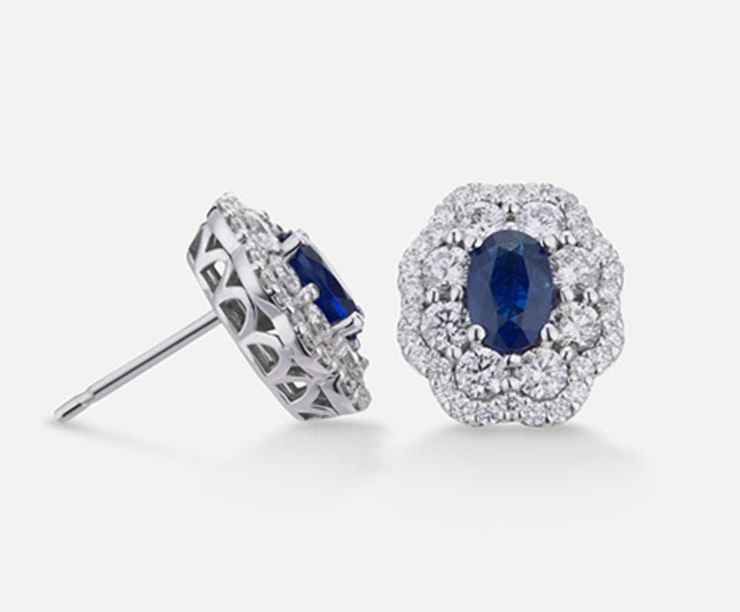 Mikiko or 18k sapphire n. oval 6x4 ct.1,14 dia ct.1,26 MO5036O4ZFN114