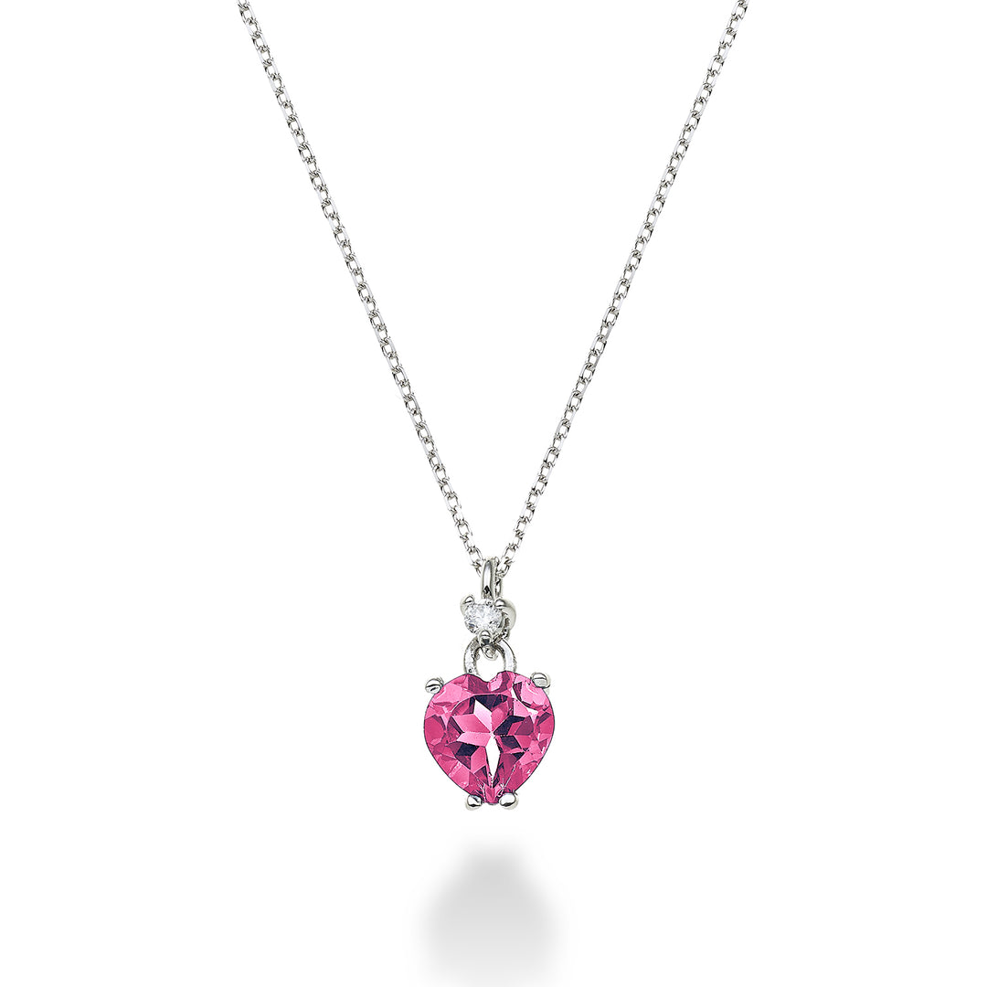 Mikiko cl 18k roze topaas hart 6x6 ct.1,00 diam. ct.0,02 MPCL198DITPPK66O4