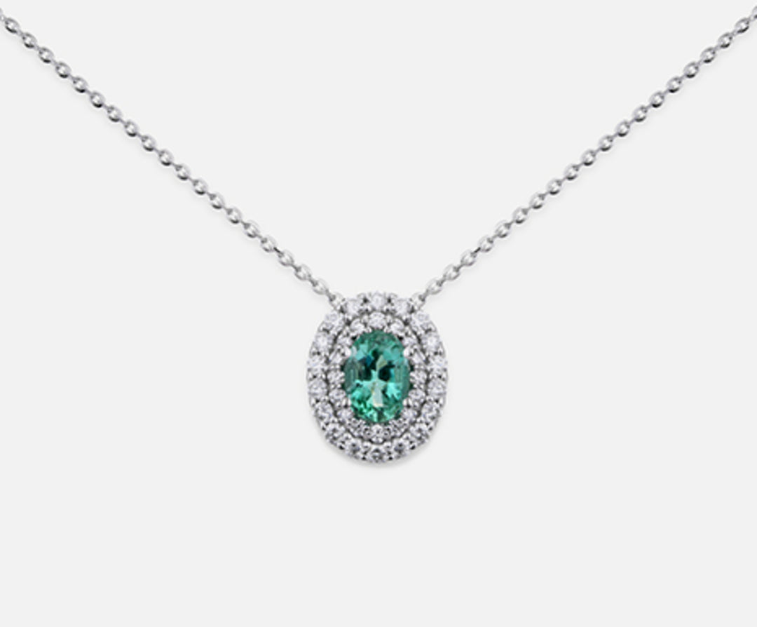 Nihama cl 18k esmeralda n. oval 6x4 ct.0,38 dia ct.0,33 ND5061O4SMN038