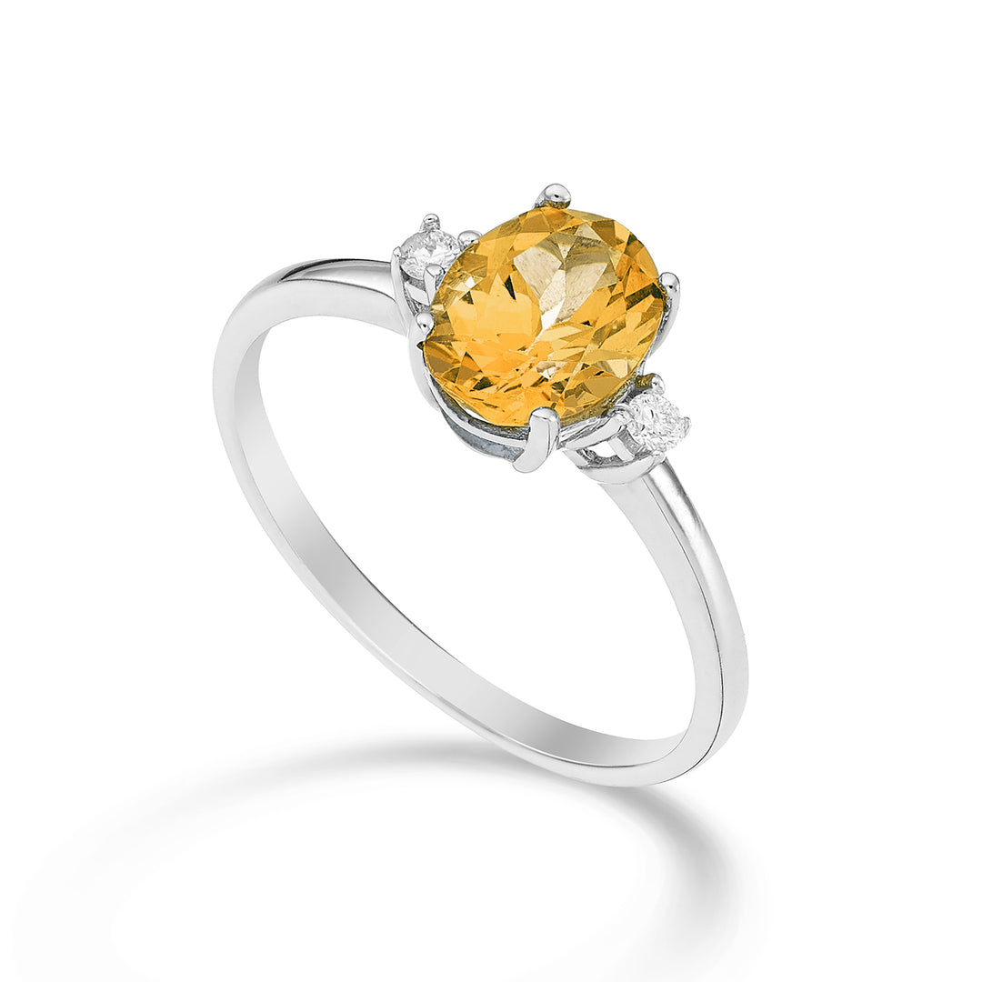 Nihama un citrino ovalado de 18k 8x6 ct.1,10 diam. 0,05 quilates NA5074O4CITR
