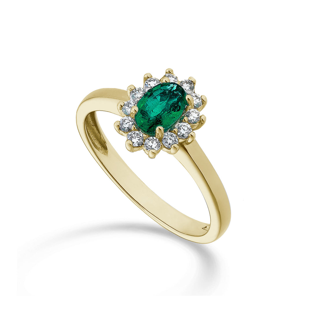 Nihama egy 18 karátos ovális smaragd 6x4 sárga arany 0,30 ct átm. 0,23 ct NA5093O1BE