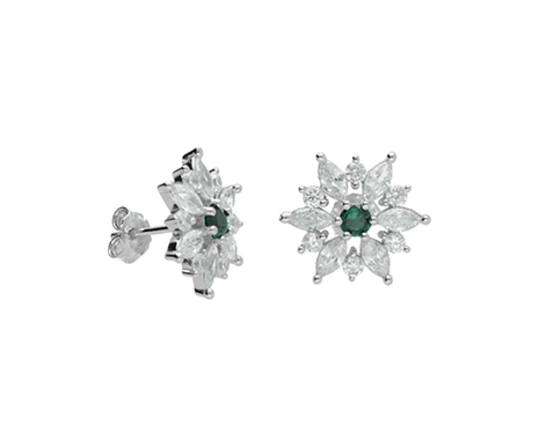 Nihama oder AG925 Edelstein Swarovski weiß und grün NO7619A4VERDE00