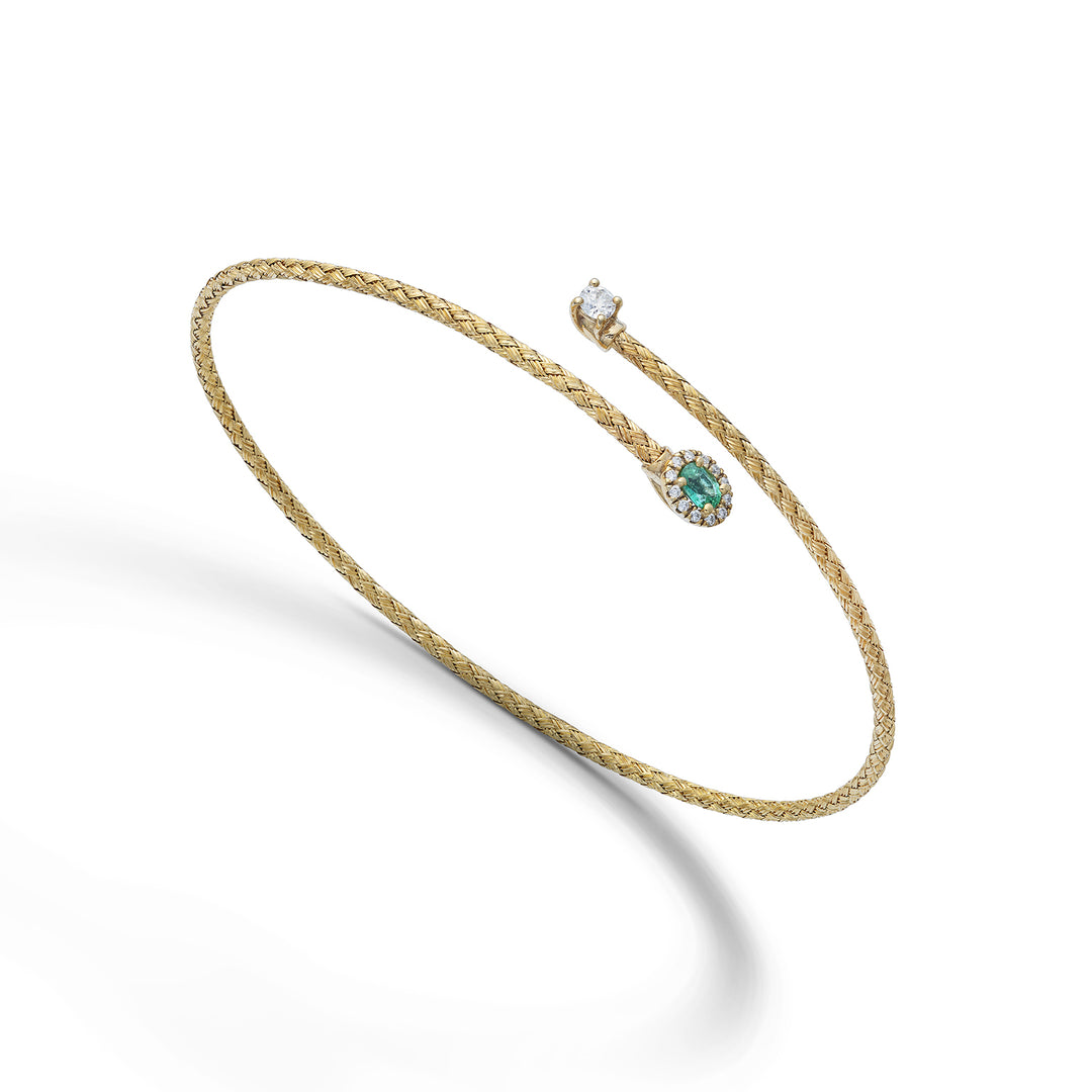 World Diamond Group br 18k malla esmeralda natural ovalada 4x3 ct.0.16 diam. Oro amarillo de 0,13 ct GBMAGLIA01DISMO1