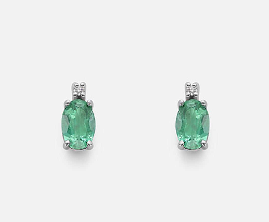 Nihama ή 9k οβάλ σμαραγδί 6x4 ct.0,60 διάμ. 0,02 ct NO5023R4BE