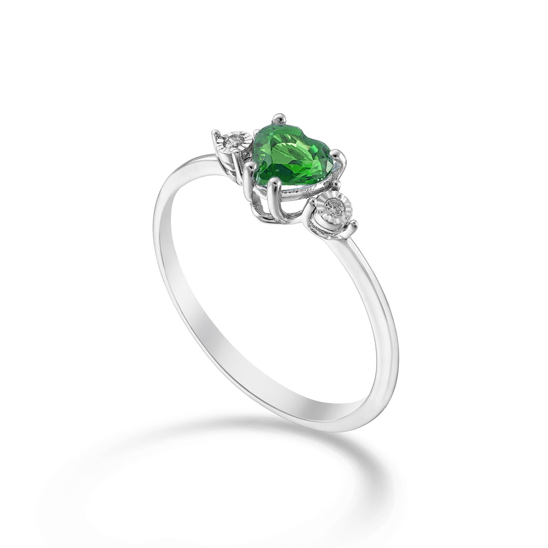 Mikiko 18k smaragd n. 5x5 diamantů srdce a strany MA5215O4SMN031