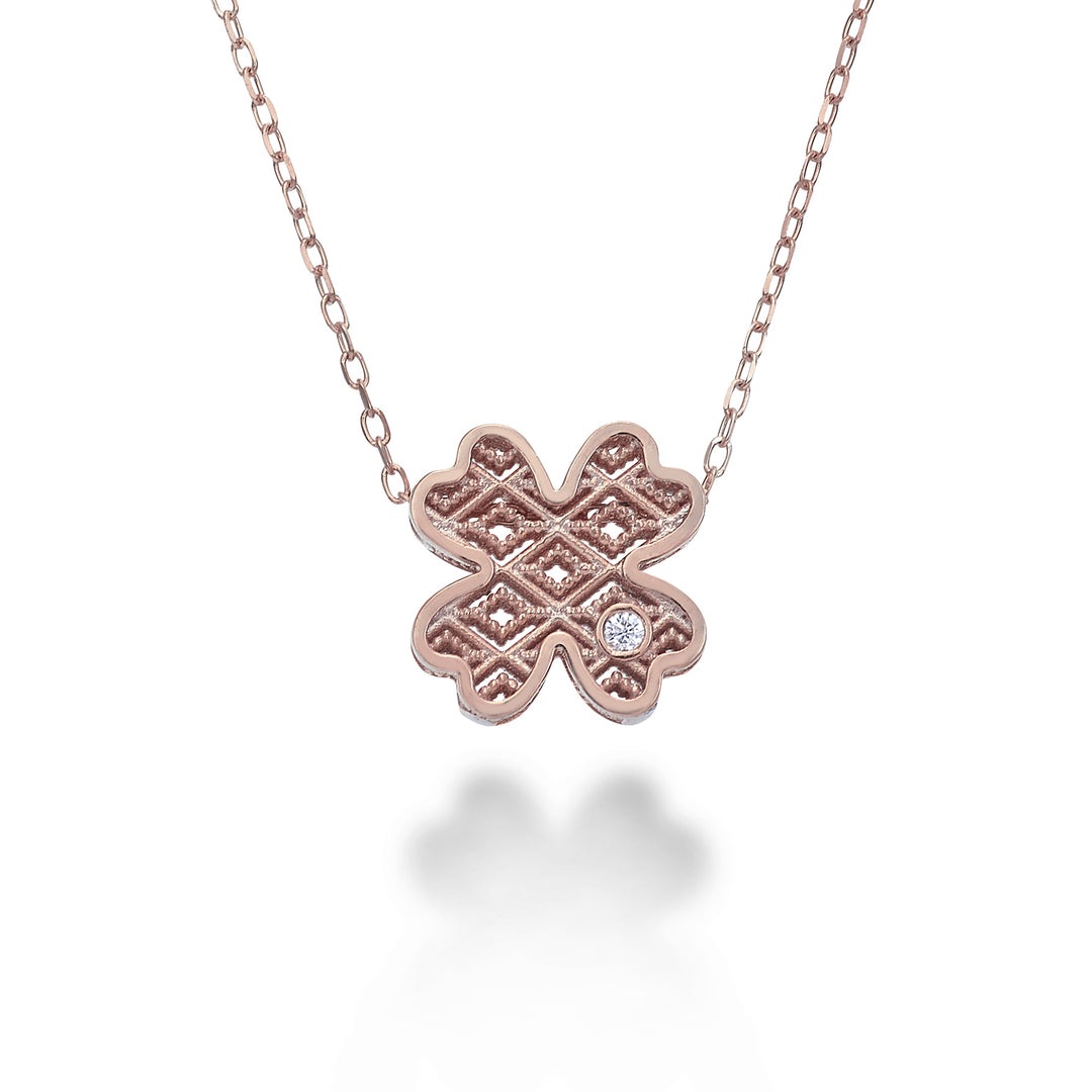 Mikiko cl 18-karatowe różowe złoto koniczyna śr. 0,01 ct MDQUADRO3