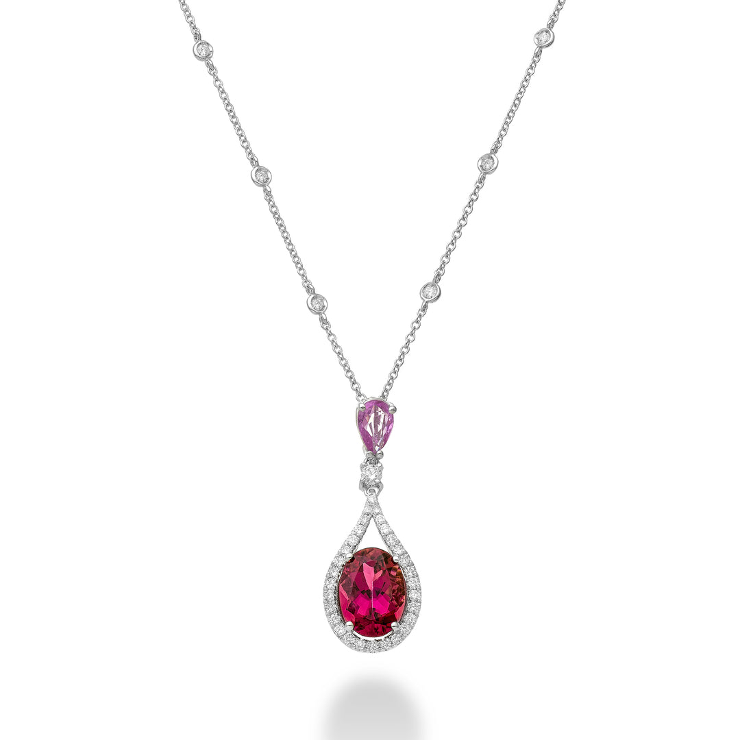 Collar golay turmalina ovalada 10x8 zprc drop 6x4 +diam PCLC149DZPTO810-24180110010