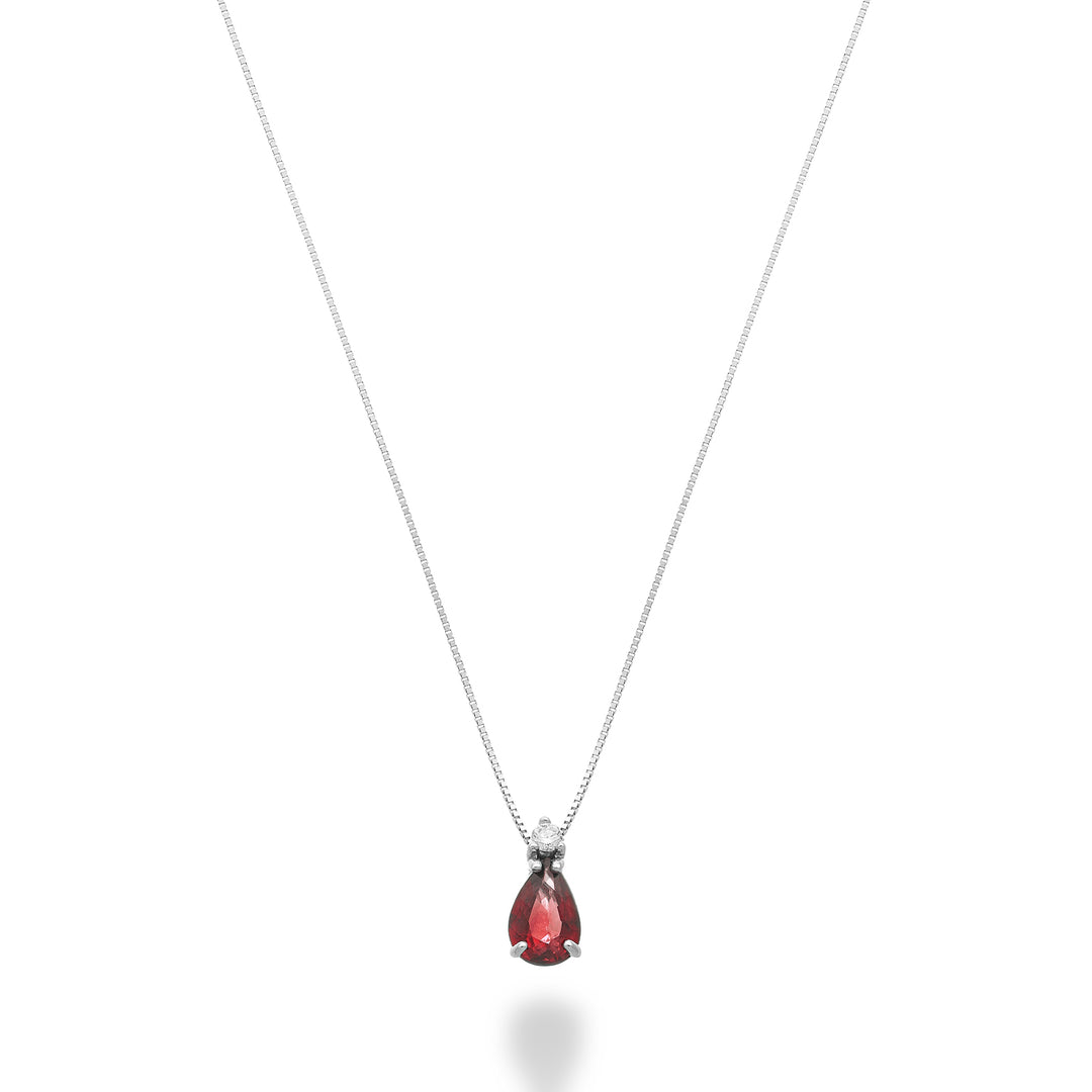 Mikiko cl 18k rubí n. Gota 6x4 con diamante MD5191O4RBN042