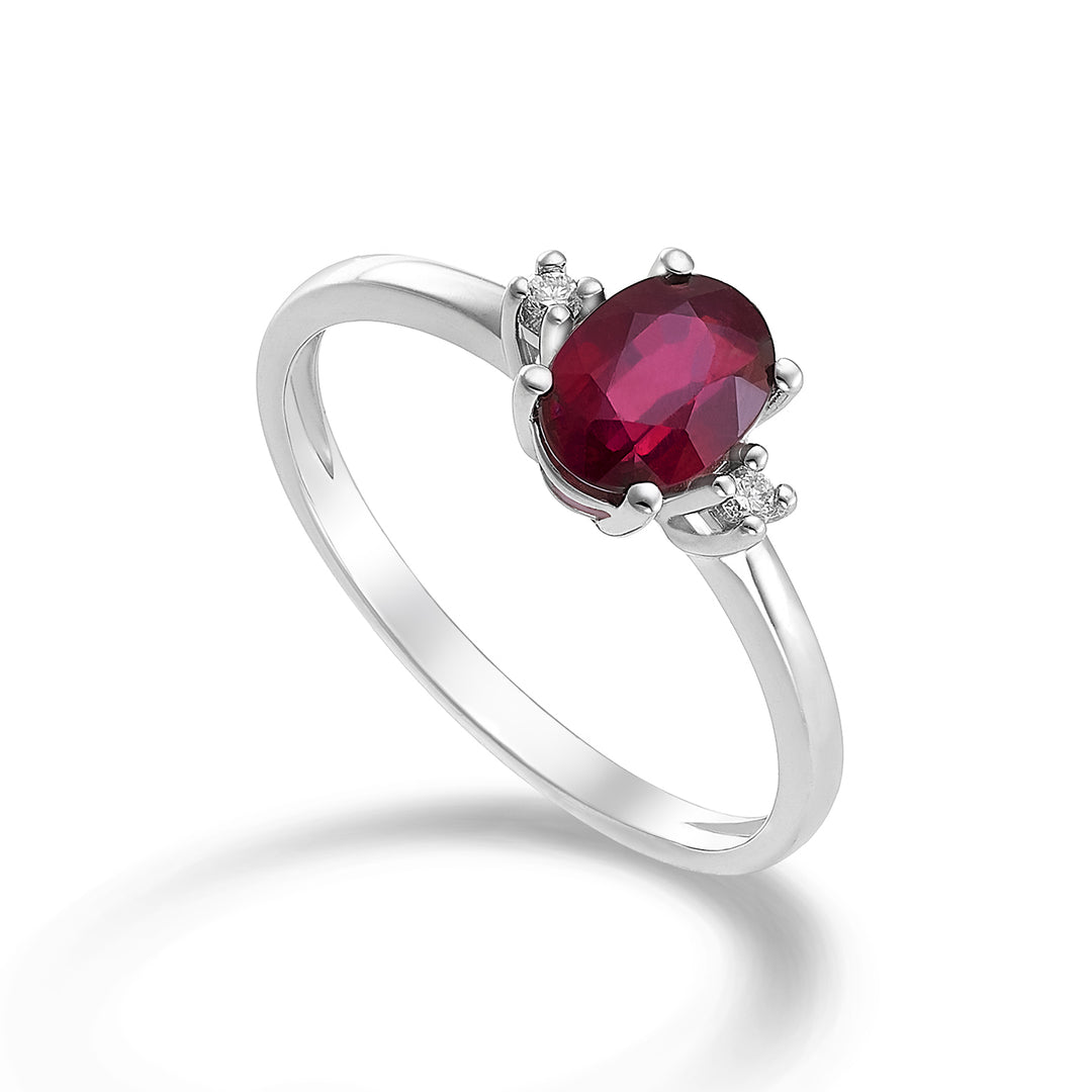 Mikiko og 9k rubin n. oval 7x5 ct.0,80 diam. ct.0,03 MA5073R4RBN