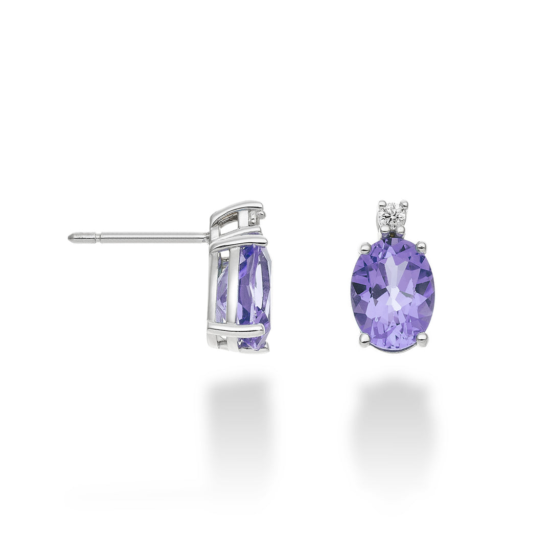 Mikiko nebo 18k oválný ametyst 8x6 ct.2,20 pr. ct.0.05 MO5025O4AMET