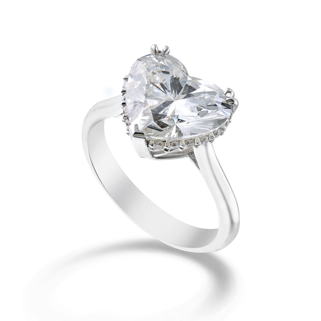 X-Diamond 18kt lab g.d.tot. 4,06 ct, srdce cen 3,94 ct a zapuštěný kroužek 0,12 ct XXDAPU121O4CUBI406