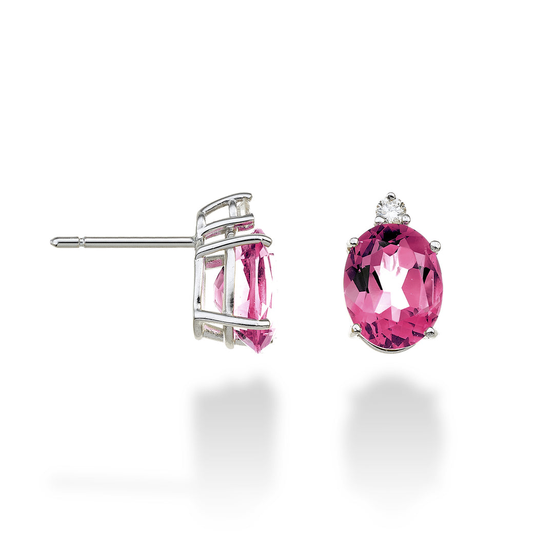 Mikiko ou topaze rose ovale 18 carats 7x9 ct.4,20 diam. ct.0,08 MO5080O4TPPK