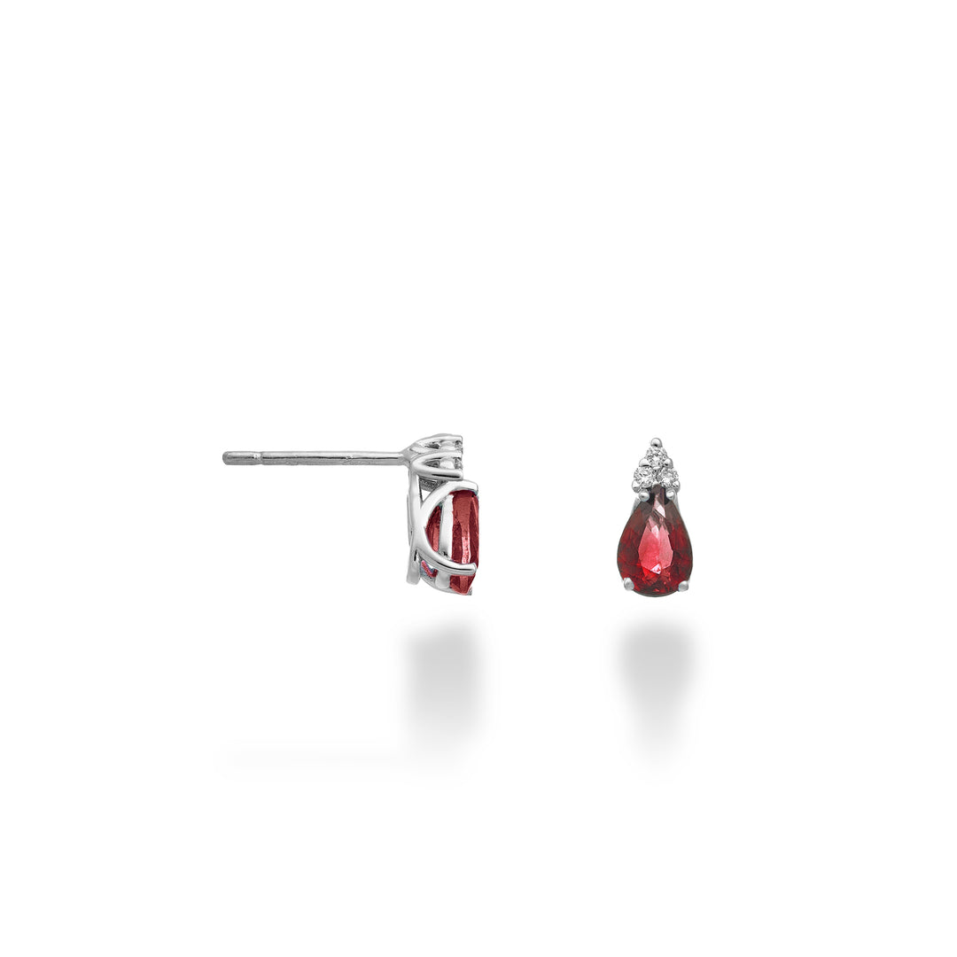 Nihama or 18k ruby ​​n. 6x4 drop and three diamonds NO5173O4RBN084