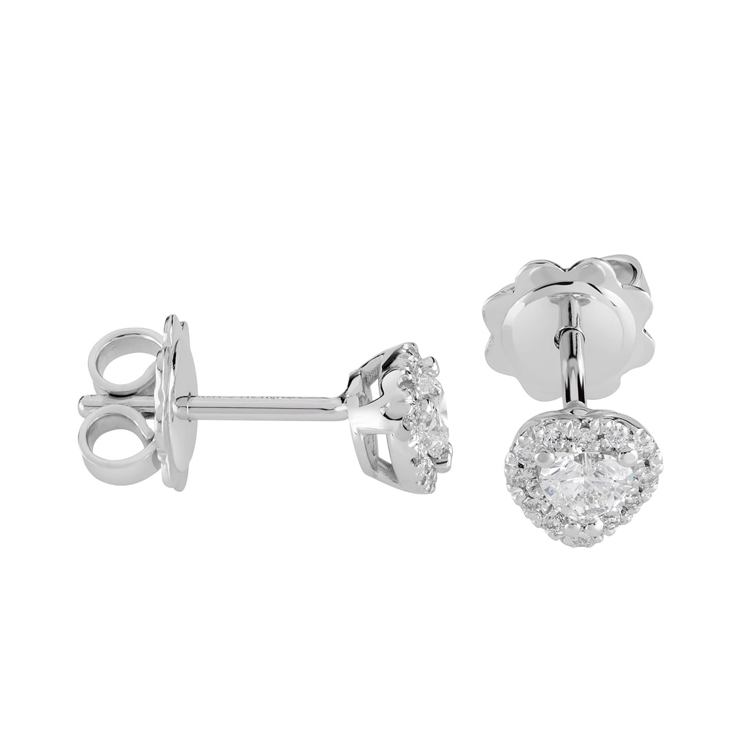 Cercei inimă cu diamante Golay cen. 0,18 ct și contur OCT003DI1B-21309110027