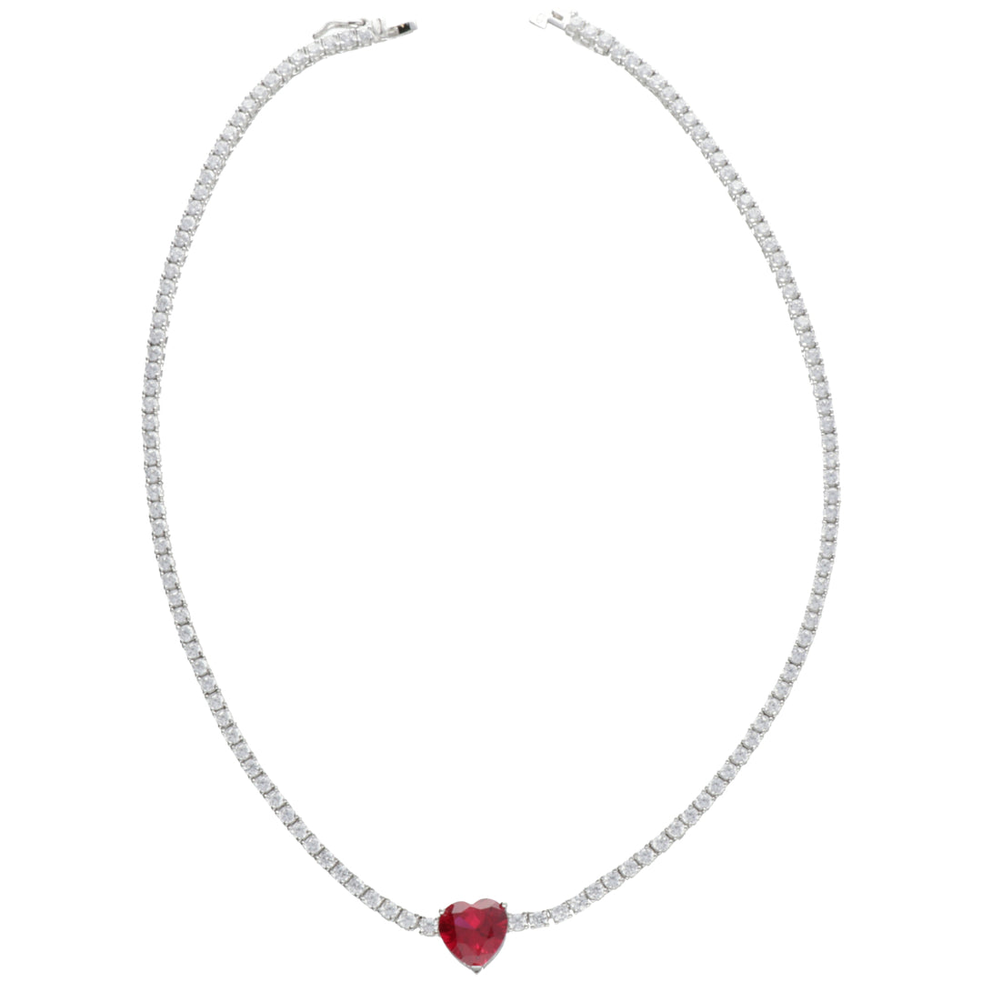 Mikiko cl ag925 gema swarovski branco e vermelho MD7585A4RED00