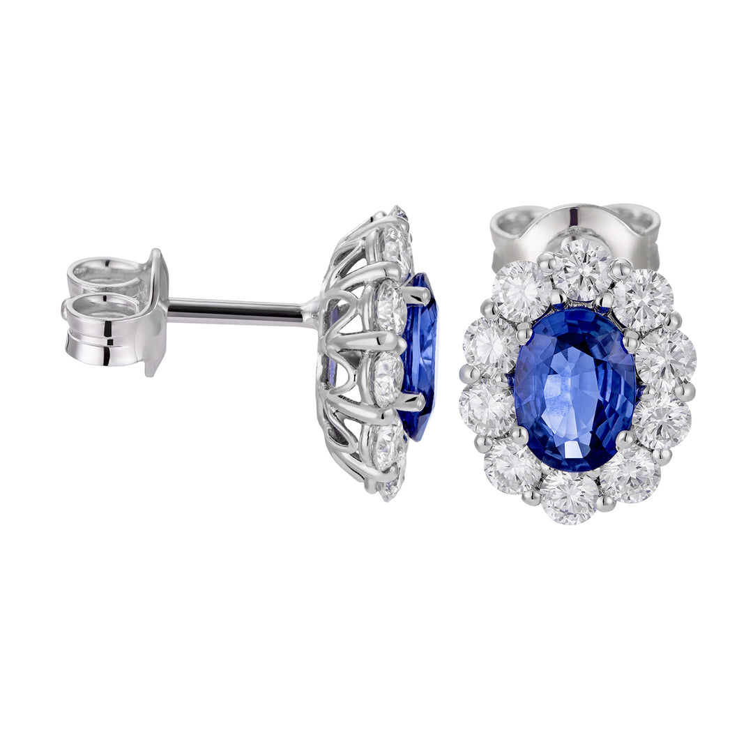 Kolczyki owalne szafirowe Golay 7x5 i diamenty OCL045DIZB-22034110048